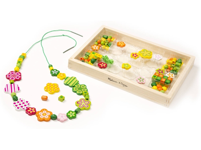 Cuentas SMOBY Wooden Bead Set Flowers