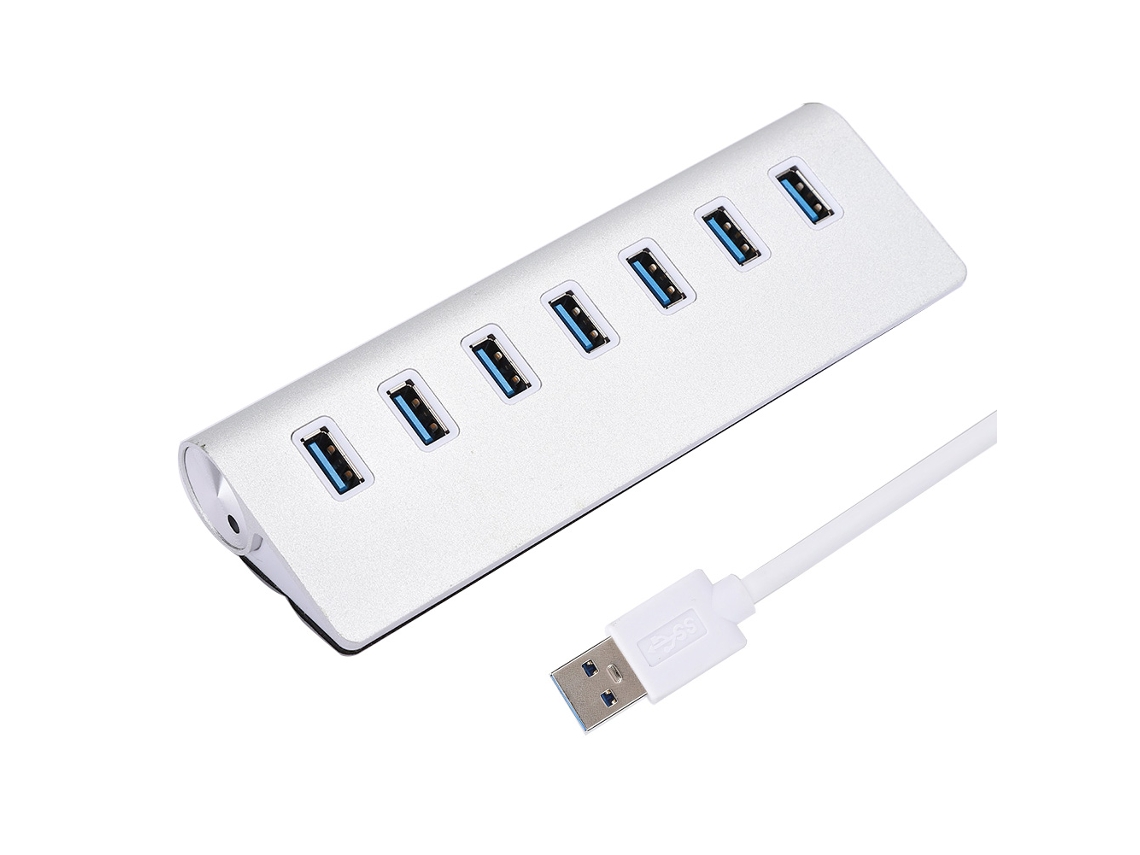 Concentrador Divisor De Señal Con Conector Usb 3.0 En Aluminio, Estación De Acoplamiento 7 En 1 Para Portátiles