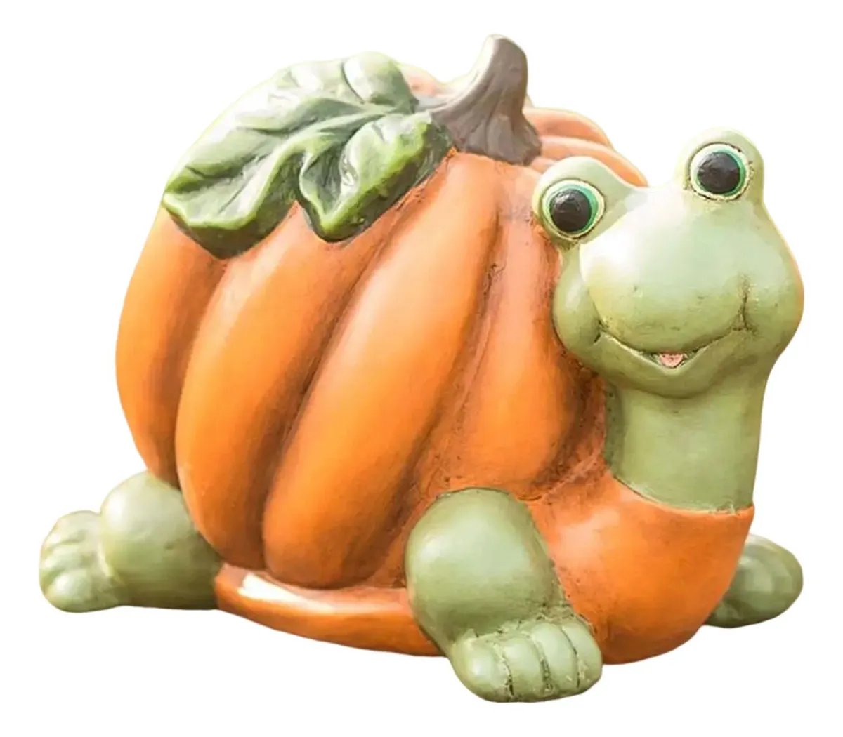 Escultura creativa de oso y arreglo de flor de naranja