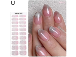 2025 20 Pieces Semi cured Nail Gel Stickers, Uv Lamp Required GOKOCO