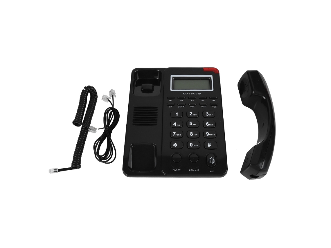 Teléfono fijo con marcación rápida y pantalla LCD