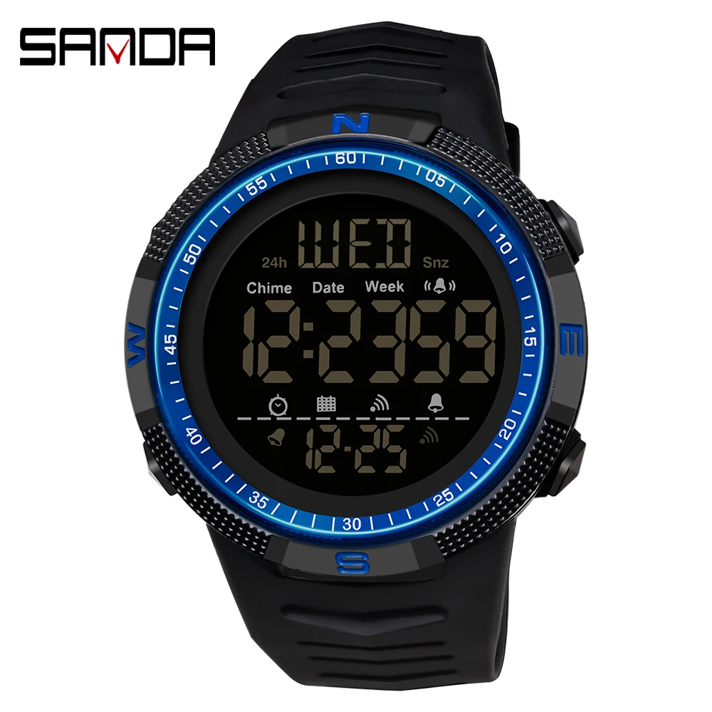 Reloj Deportivo De Estilo Militar (azul), Reloj De Pulsera Digital De Moda Para Hombre, Resistente A Los Golpes.