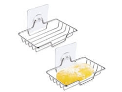 Jortmrd - Juego de 2 jaboneras de acero inoxidable con ventosa para ducha y baño
