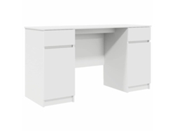 Mesa con cajón, madera procesada, blanco, MAISON EXCLUSIVE, 140x49x76 cm