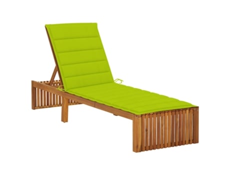 MAISON EXCLUSIVE - Tumbona con cojín madera maciza de acacia