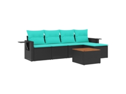 Maison Exclusive - Conjunto De Sofá De Jardín De 6 Piezas Con Cojines, De Poliratán Negro