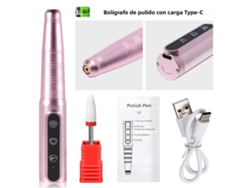 (¡Rosa!) Pulidora y lijadora de uñas USB profesional, herramienta portátil recargable para salones de belleza.