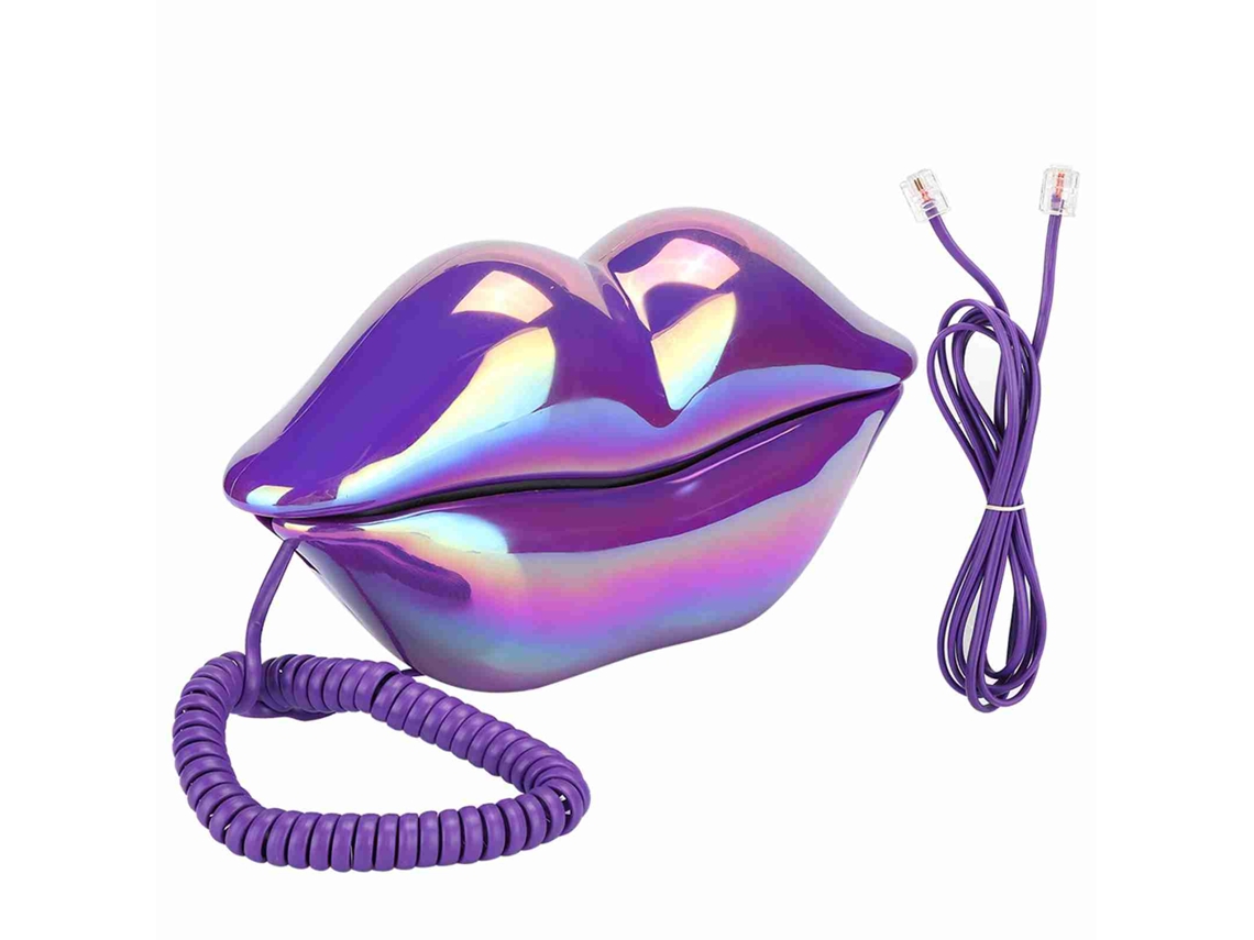 Teléfono De Escritorio Con Diseño Creativo De Labios Morados Para El Hogar Y La Oficina.