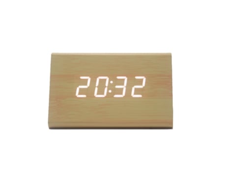 Reloj despertador electrónico luminoso led inteligente creativo de madera