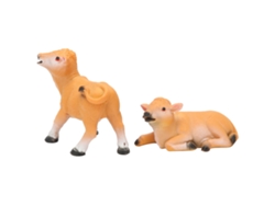 2 Piezas De Decoración De Resina Con Forma De Ternero Para Jardín, Bonsái, Modelo De Animal, Adornos Para Paisajismo.