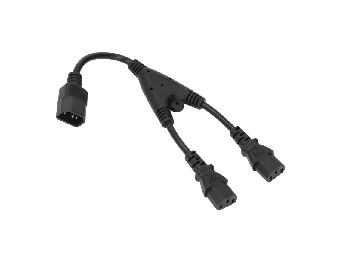 Cable De Alimentación Con Divisor En Y Iec320, Conector Macho C14 A 2 Conectores Hembra C13, 10 A, 250 V, 30 Cm, Pvc, Cobre.
