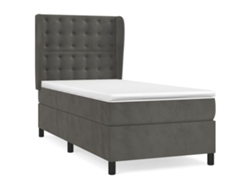 Maison Exclusive - Cama Box Spring Con Colchón Terciopelo Gris Oscuro 90x190 Cm