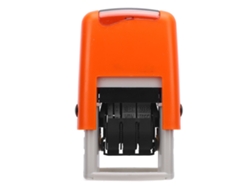Sello Fechador En Inglés 25x2,8 Mm Secado Rápido Ajustable Portátil Naranja