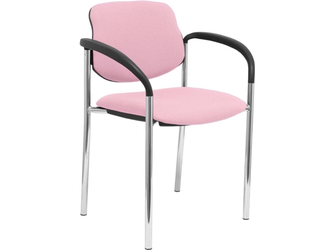 Silla de Confidente PIQUERAS Y CRESPO Villalgordo Rosa y Chasis Cromo (Brazos)