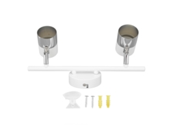 Kit de iluminación de riel con 2 bombillas, 34,5 cm de longitud, para bombillas GU10, blanco, 85-265 V. CHABERLU