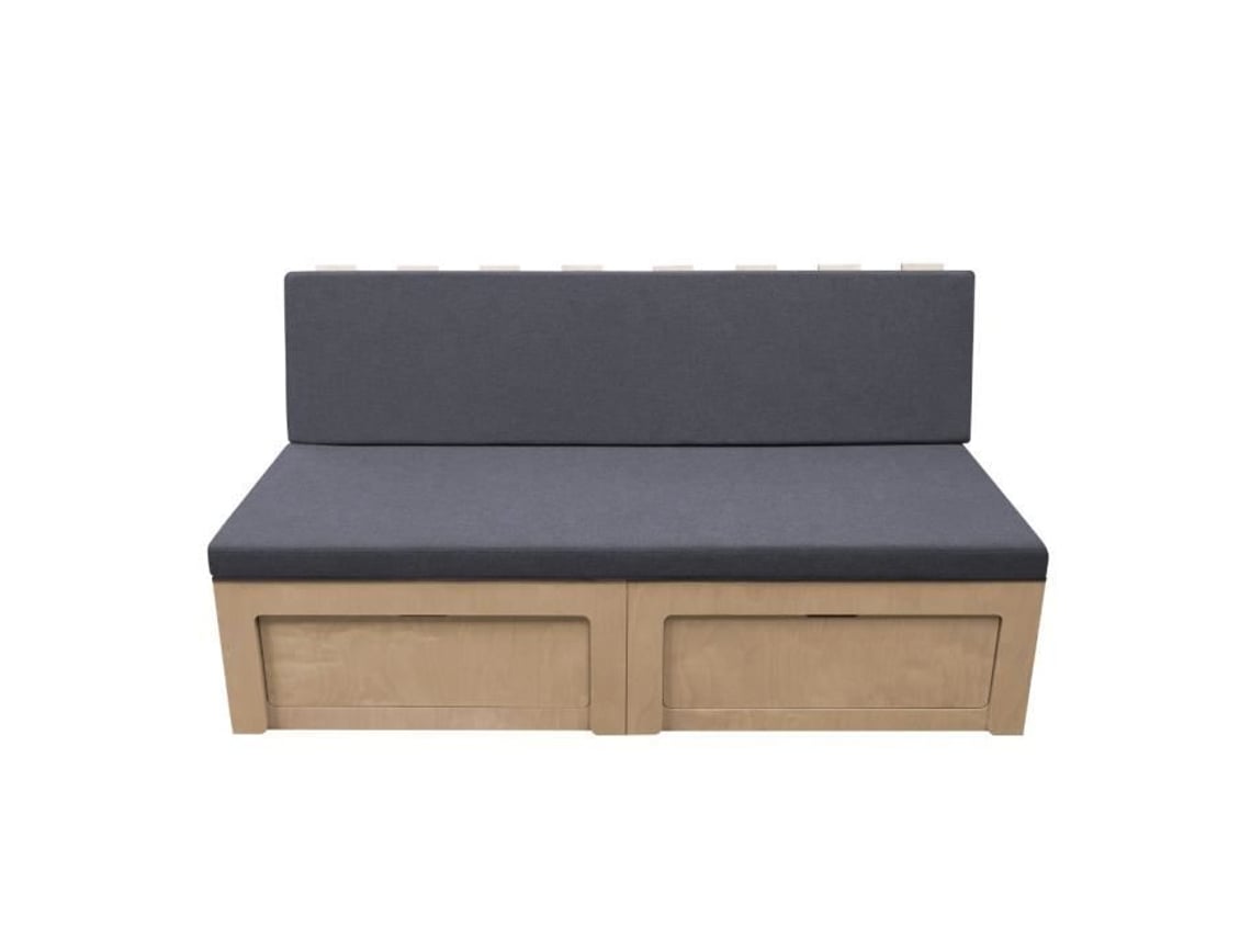 Sofá Cama Incluído Pessoas Van Camper Car MONSTERSHOP MDF Multicolor (180x65x40cm)
