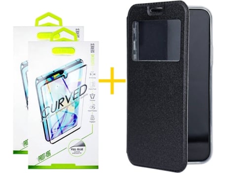 Carcasa + 2 Protectores de Pantalla para Samsung Galaxy S22 Plus 5G SKYHE Negro