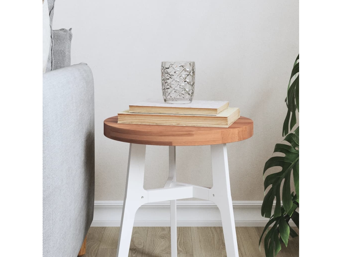 Tablero Escritorio | Superficie De Mesa | Tablero De Mesa Redondo De Madera Maciza De Haya Ø30x2,5 Cm Wsd86282