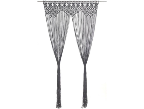 vidaXL Cortina de macramé algodón gris antracita 140x240 cm