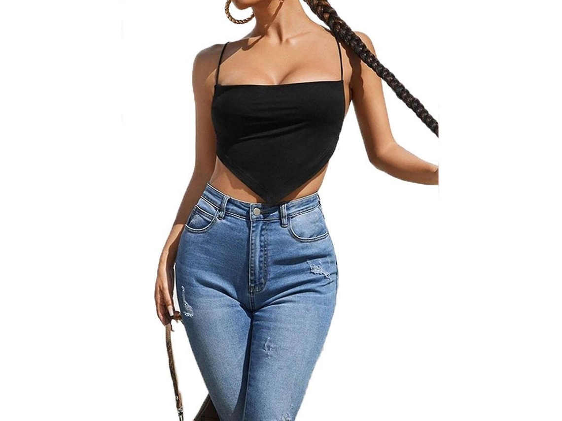 2026-top Cami Crop Sin Mangas De Tira Cruzada Para Mujer, Ideal Para Compras Y Uso Diario