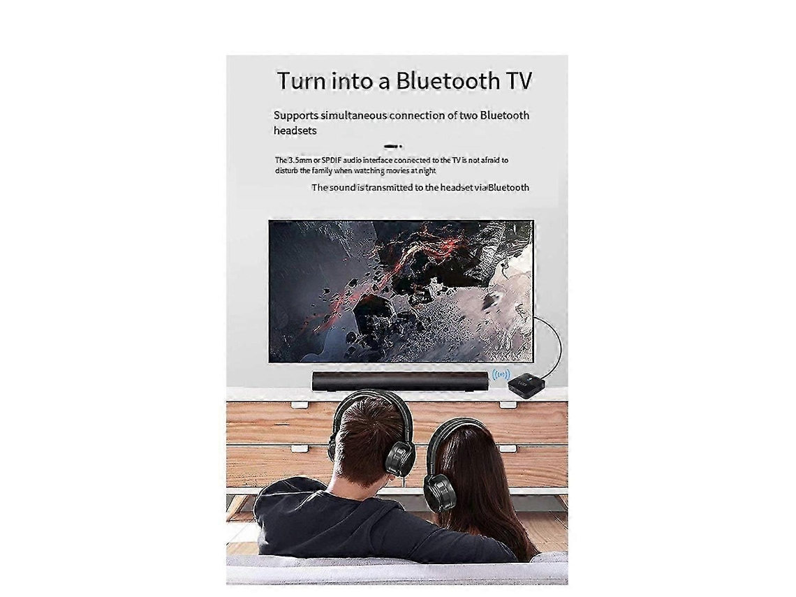 Transmisor de audio Bluetooth Btc880, receptor de audio Bluetooth 5.0 multifuncional 2 en 1, adaptador inalámbrico Rosewell