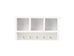 Estantería De Pared En Miniatura Para Casa De Muñecas, Escala 1:12, Muebles De Madera, Color Blanco.