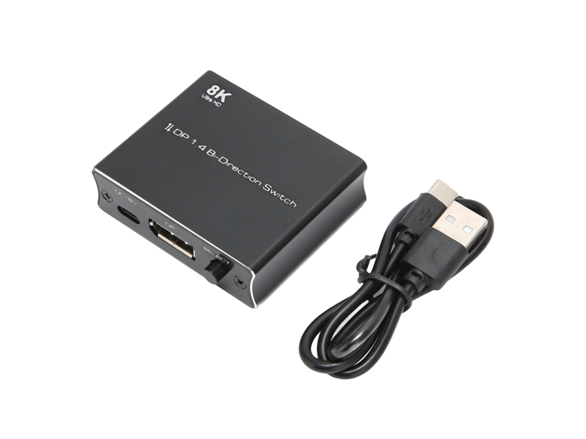 Conmutador Bidireccional Displayport 1.4 De 8k (1 Entrada, 2 Salidas O 2 Entradas, 1 Salida), De Alta Resolución, Plug
