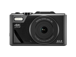 Cámara digital Flip V64 13 Mill. Píxeles negros con batería integrada, wifi, vídeo 4k y vídeo Full HD Easypix