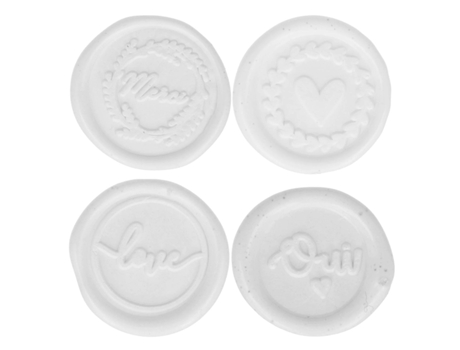 Cera ARTEMIO 35 Adhesivo Blanco Oui - Love - Coeur - Merci