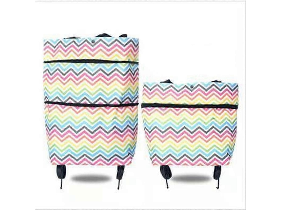Carrito de compra plegable con ruedas y bolsa extraíble. Bolsa de compra grande e impermeable (63-66 cm). GOKOCO