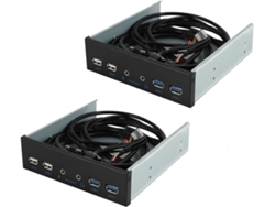 2 Paneles Internos Para Carcasa De Ordenador De Sobremesa De 5,25 Pulgadas Con 2 Concentradores Usb (puertos 3.0 Y 2.0)
