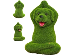 Estatua De Perro Para Jardín Y Patio, Flocada, A La Intemperie, Linda Figura De Resina, Figura De Animal De Yoga Como