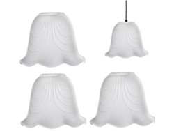 Juego De 3 Pantallas De Luz De Vidrio Esmerilado E27, Cubiertas Transparentes Y Ligeras Para Lámparas Colgantes, Adecuadas Para Sala De Estar Y