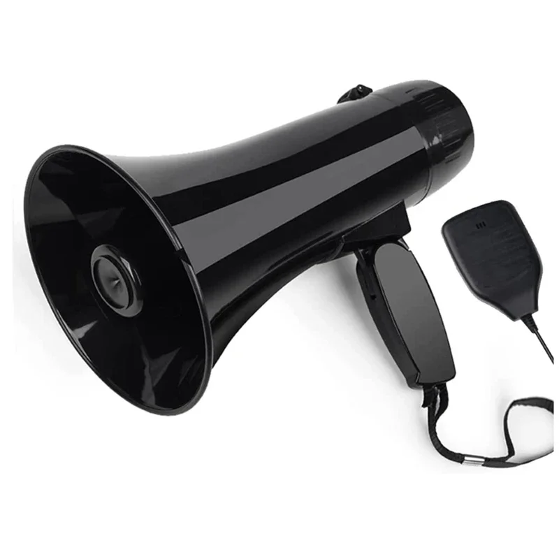 Altavoz (negro) De 35 Vatios Con Micrófono De Mano Desmontable Y Alarma Incorporada.