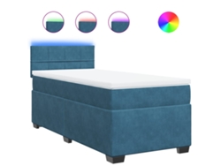 Maison Exclusive - Cama Box Spring Con Colchón Terciopelo Azul 90x200 Cm