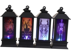 Juego de 4 luces LED de noche con diseño de calabaza para Halloween, luces vibrantes para decoración de fiestas Gokoco