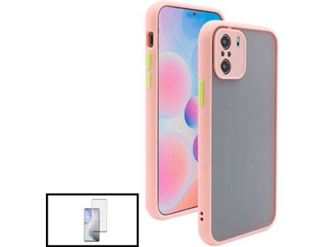 Kit Funda Anti Choque CámaraProtection y Protector 5D Full Cover Xiaomi Poco F3 PHONECARE Rosa