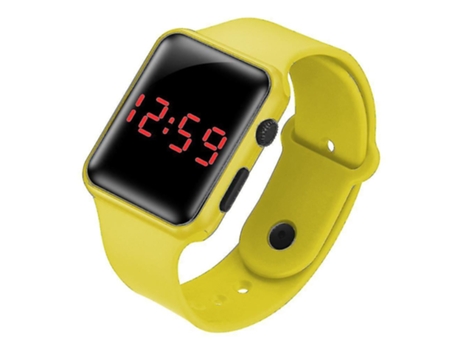 Smartwatch para Niños Deportivo Digital con Led em Silicona Amarillo