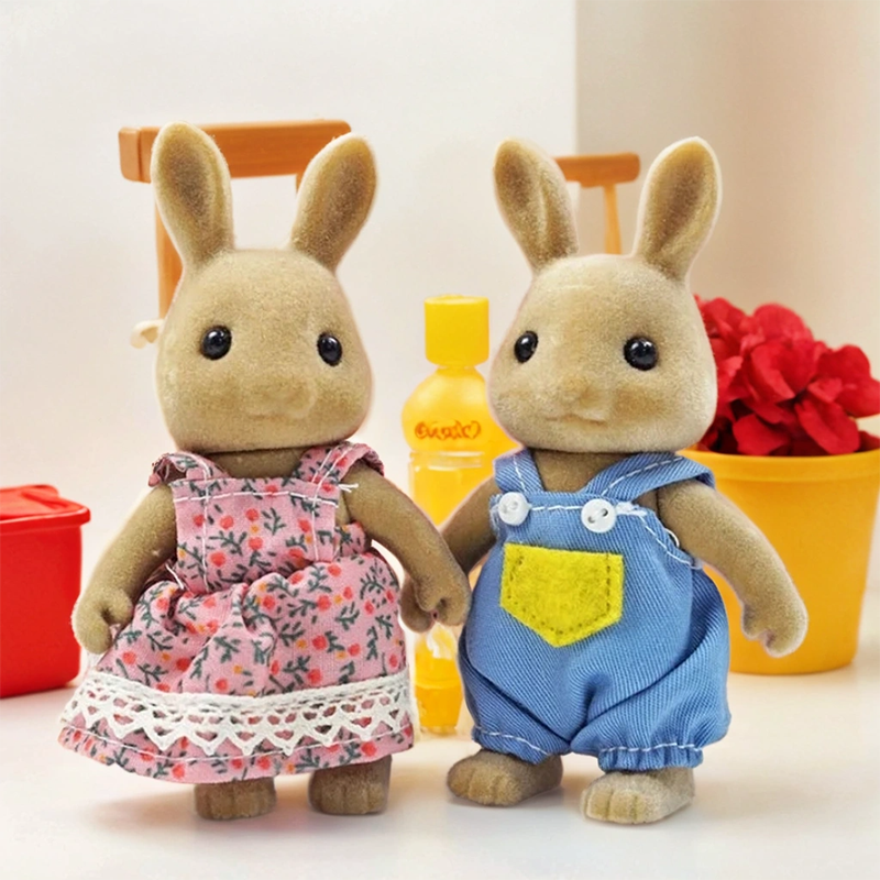 Accesorios para casa de muñecas en miniatura Mdug (Conejo marrón)