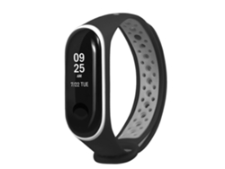 Pulsera deportiva de silicona compatible con Xiaomi Band 25x1x2 cm. Color negro.