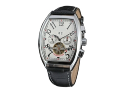 Reloj Analógico Automático Para Hombre Forsining Con Calendario, Estilo Clásico, Blanco Y Plateado.