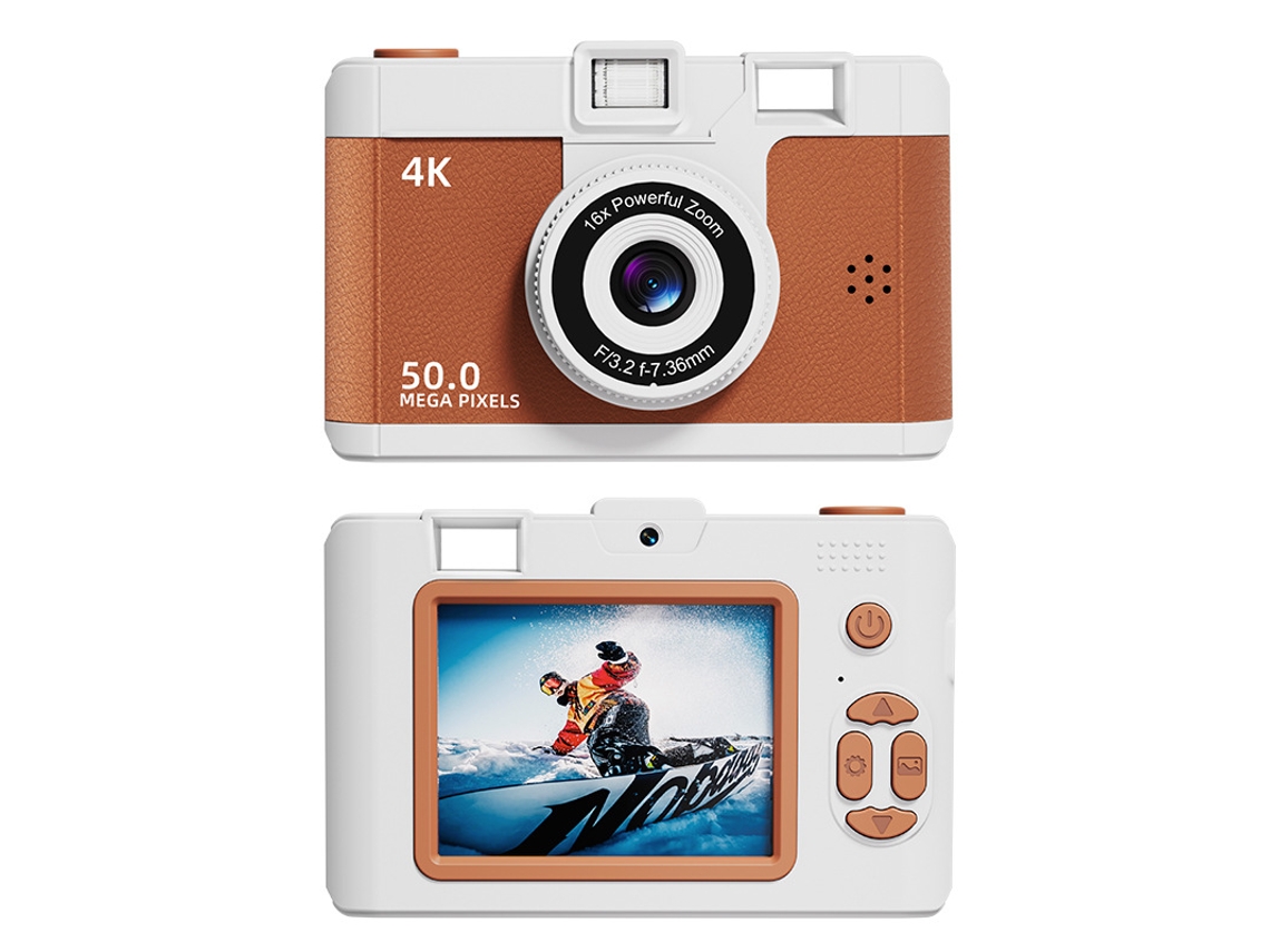 Cámara digital dual frontal y trasera con grabación de vídeo y zoom de 16x Brown Cuich