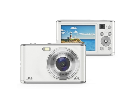 Camara Digital Compacta Dc306 4K Uhd 48Mp con Auto Focus 16X Zoom 2 8 Pulgadas para Niños Blanco VIGA EUROPE