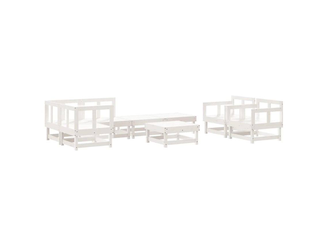 Maison Exclusive - Juego De Muebles De Jardín 8 Piezas Madera Maciza Pino Blanco