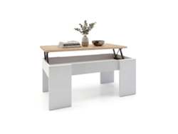 Mesa De Centro Elevable Con Almacenaje 100x42,5-53 Cm Vita Blanco Artik (blanco Mate) - Roble Canadian 50 X 45 X 50 Cm