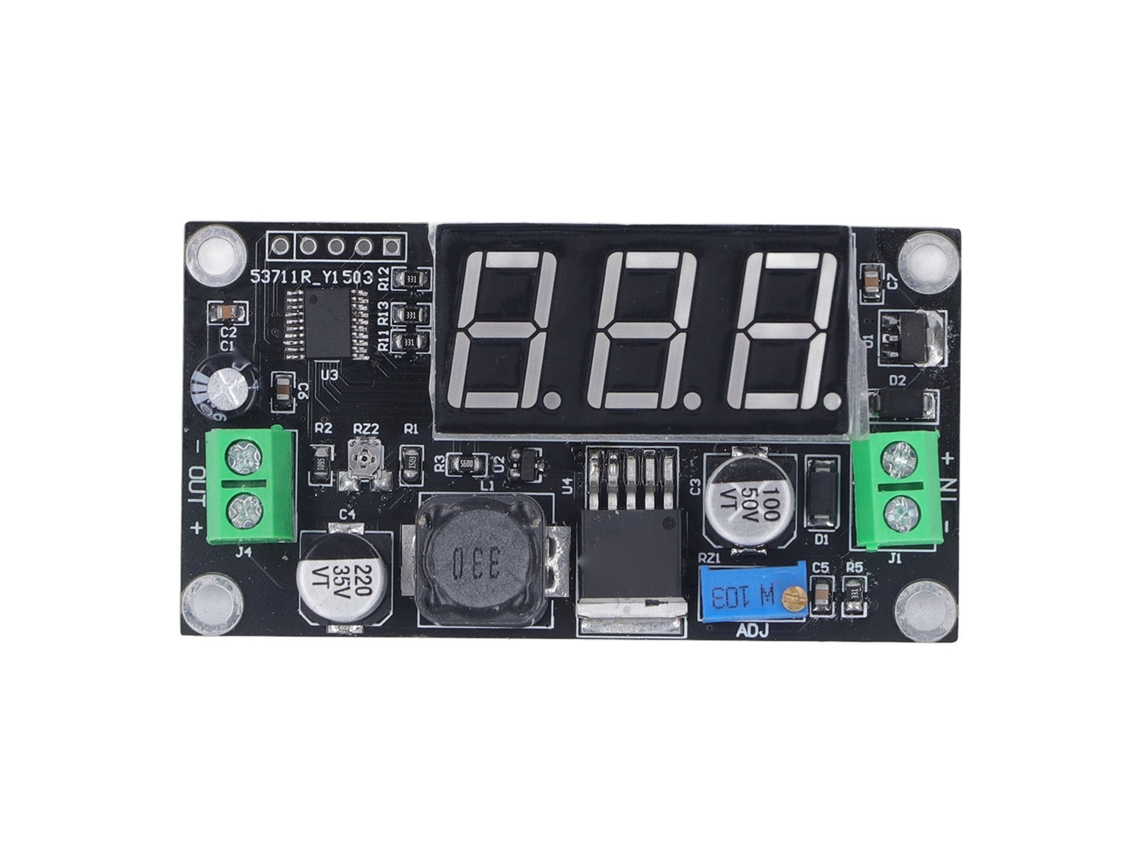 Módulo Convertidor Dc A Dc Buck Regulador De Voltaje Ajustable Con Pantalla Digital Verde 4.5-40v Entrada 3-37v Salida