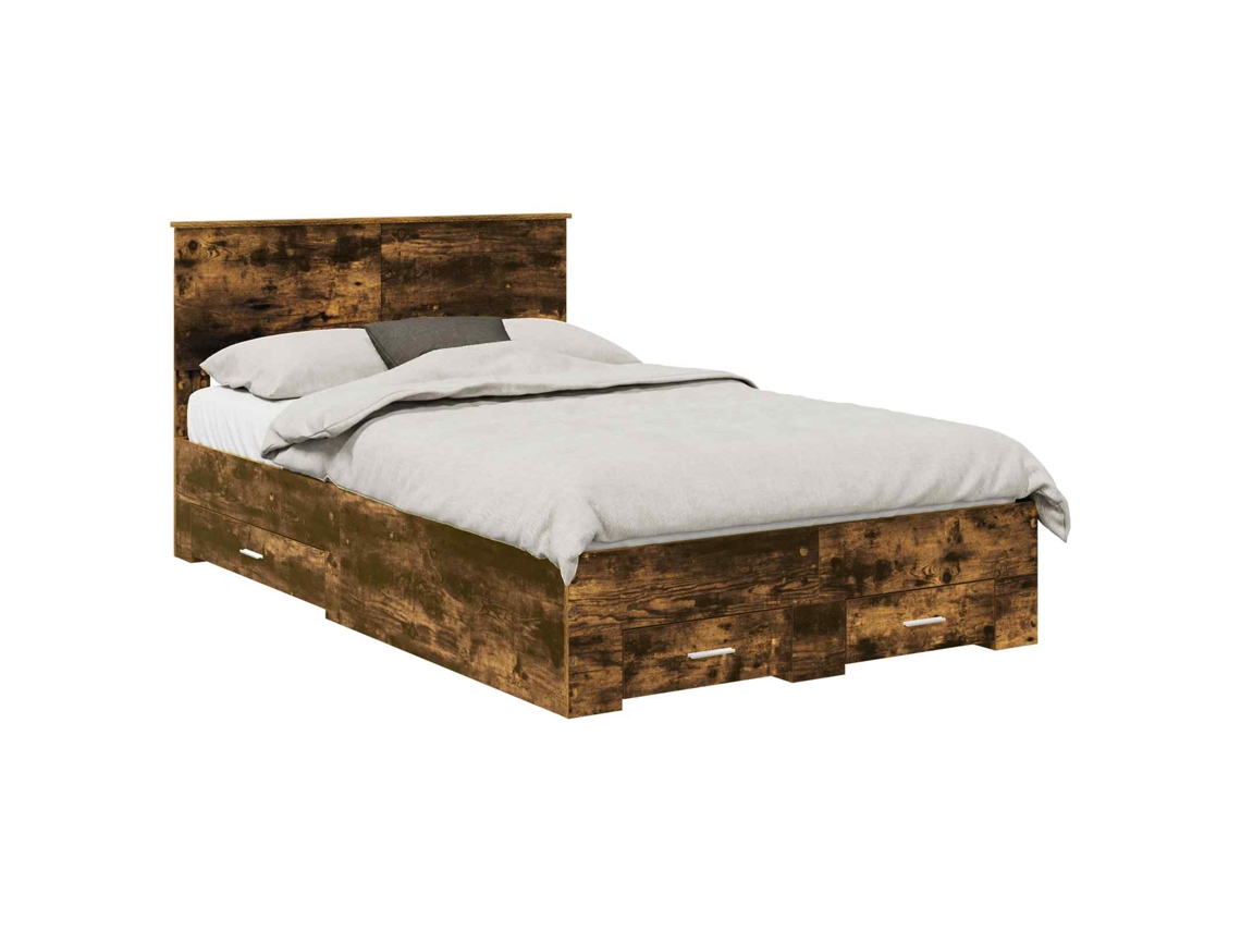 Maison Exclusive - Estructura De Cama Con Cabecera Roble Ahumado 120 X 200 Cm