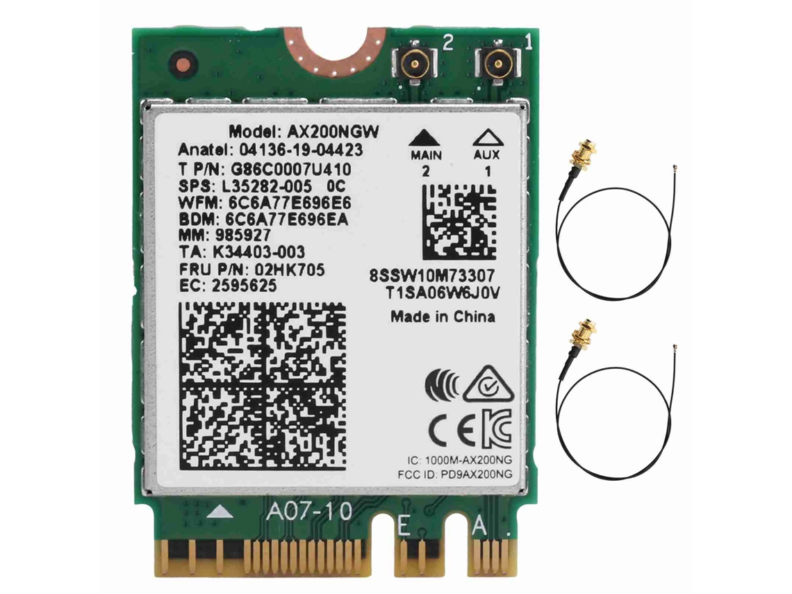 Tarjeta De Red Inalámbrica Ax200ngw 802.11ax Tarjeta Wifi M.2 Con Antena Bluetooth 5.1