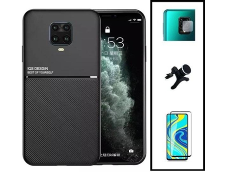 Kit Funda Magnetic Lux, 5D Full Cover, Protector de Cámara Trasera y Soporte Magnético de Coche Reforzado Xiaomi Redmi Note 10 Lite PHONECARE Negro