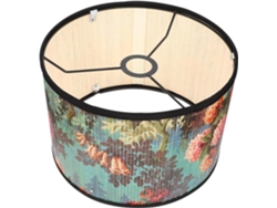 Lámpara decorativa de bambú con estampado floral, casquillo E27, compatible con lámparas de techo o de pie, para uso en interiores.